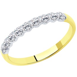 Кольцо из желтого золота с бриллиантами 1012076-2