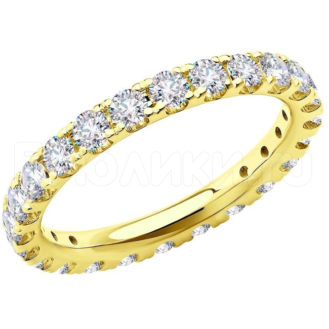 Кольцо из желтого золота с бриллиантами 1012077-2