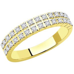 Кольцо из желтого золота с бриллиантами 1012078-2