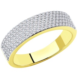 Кольцо из желтого золота с бриллиантами 1012079-2