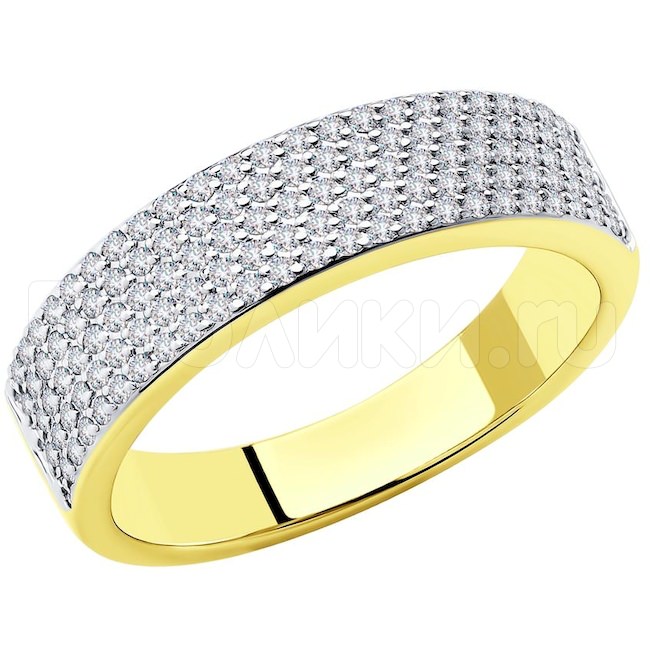 Кольцо из желтого золота с бриллиантами 1012079-2
