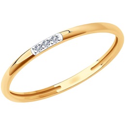 Кольцо из золота с искусственно выращенными бриллиантами 1012099-5