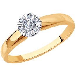 Кольцо из комбинированного золота с бриллиантами 1012136