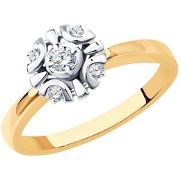 Кольцо из комбинированного золота с бриллиантами 1012149