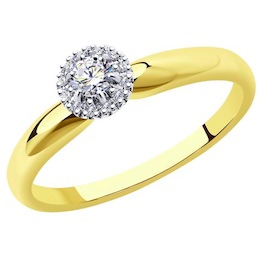 Кольцо из комбинированного золота с бриллиантами 1012157-2
