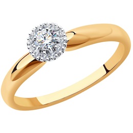 Кольцо из комбинированного золота с бриллиантами 1012157