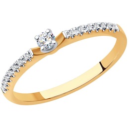 Кольцо из комбинированного золота с бриллиантами 1012163