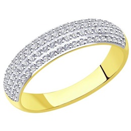 Кольцо из желтого золота с бриллиантами 1012175-2