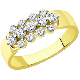 Кольцо из желтого золота с бриллиантами 1012178-2