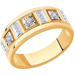 Кольцо из комбинированного золота с бриллиантами 1012187