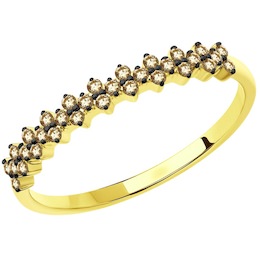 Кольцо из желтого золота с бриллиантами 1012207-2