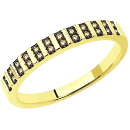 Кольцо из желтого золота с бриллиантами 1012208-2