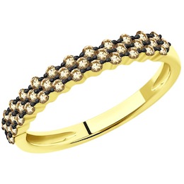 Кольцо из желтого золота с бриллиантами 1012210-2