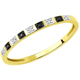 Кольцо из желтого золота с бриллиантами 7010052-2
