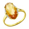 Кольцо из желтого золота с цитрином и фианитами 714037-2