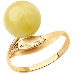 Кольцо из золота с янтарём 716478