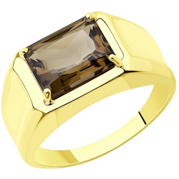 Кольцо из желтого золота с раухтопазом 716502-2