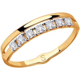 Кольцо из золота с родированием со Swarovski Zirconia 81010414-4