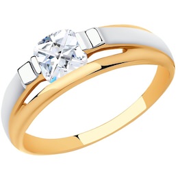 Кольцо из золота с родированием со Swarovski Zirconia 81010530