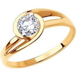 Кольцо из золота с родированием со Swarovski Zirconia 81010534