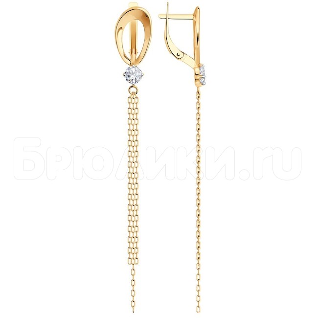 Серьги из золота с родированием со Swarovski Zirconia 81020553