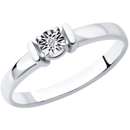 Кольцо из серебра с бриллиантом 87010050
