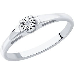 Кольцо из серебра с бриллиантом 87010053