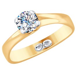 Кольцо из золота с бриллиантами 9010057-35