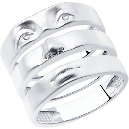Кольцо из серебра с родированием 94013247