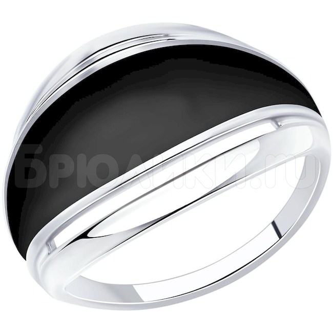 Кольцо из серебра с эмалью 94013286