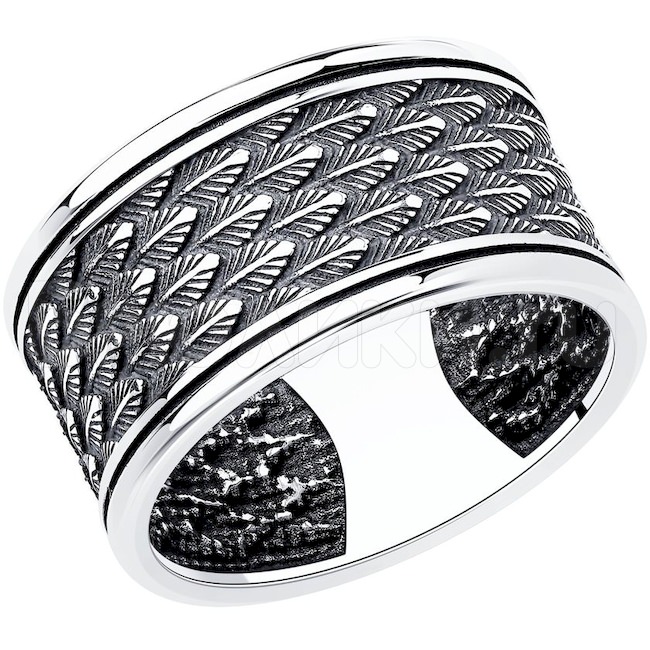 Кольцо из серебра с родированием 95010172