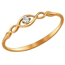Кольцо из золота с фианитом 017141-4