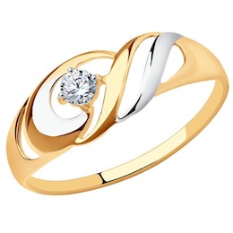 Кольцо из золота с фианитом 017256-4