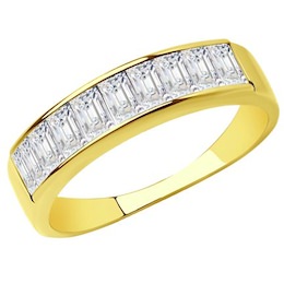 Кольцо из желтого золота с фианитами 018944-2