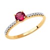 Кольцо из золота с бриллиантами и рубином 4010656