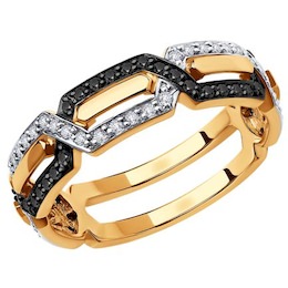 Кольцо из золота с бриллиантами и бриллиантами 7010093