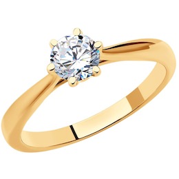 Кольцо из золота с бриллиантом 9010078-36