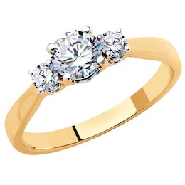 Кольцо из золота с бриллиантами 9010083-37