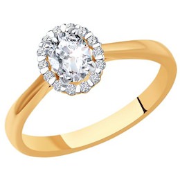 Кольцо из золота с бриллиантом 9010089-46