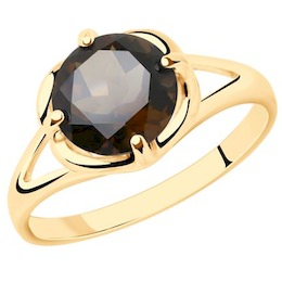 Кольцо из золочёного серебра с раухтопазом 92012049