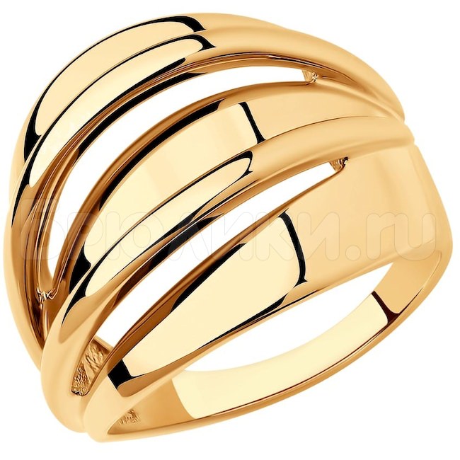 Кольцо из золочёного серебра с золочением 93010883