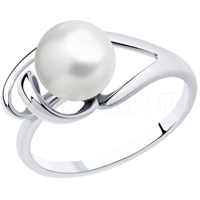 Кольцо из серебра с жемчугом 94013350