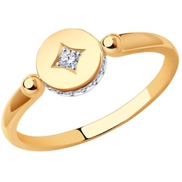 Кольцо из золота с фианитами 018802