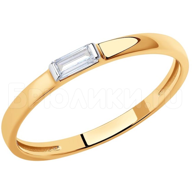 Кольцо из золота с фианитом 018845