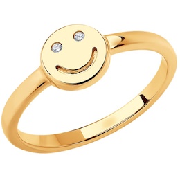 Кольцо из золота с фианитами 018857