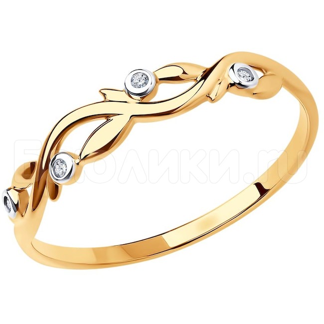 Кольцо из золота с фианитами 018869