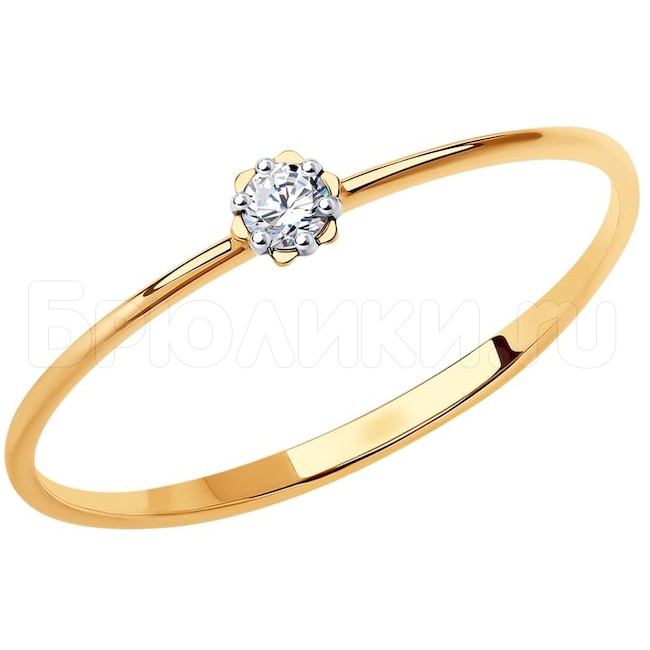 Кольцо из золота с фианитом 018874