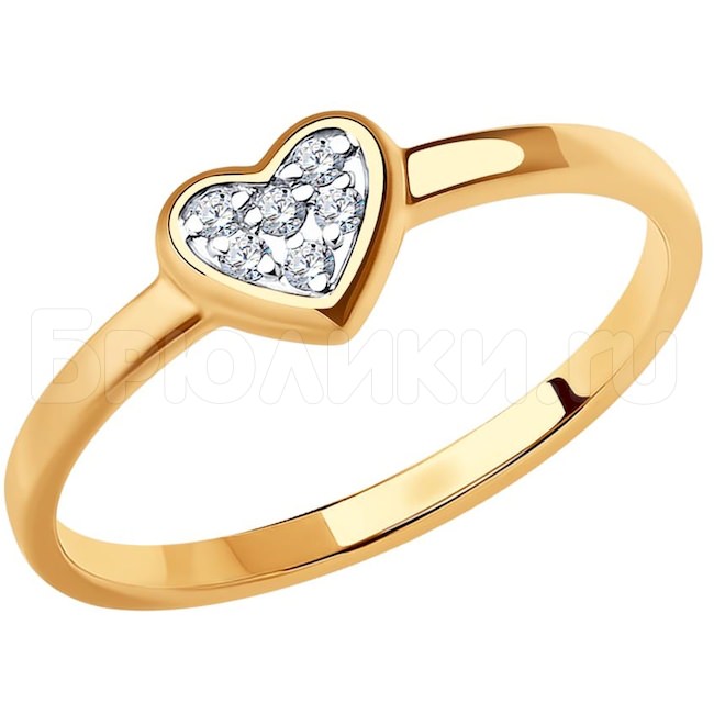 Кольцо из золота с фианитами 018928