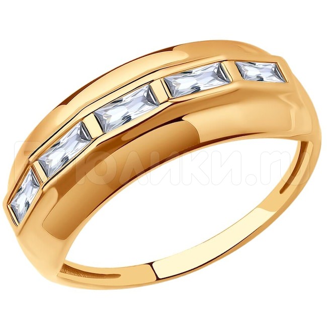 Кольцо из золота с фианитами 018954
