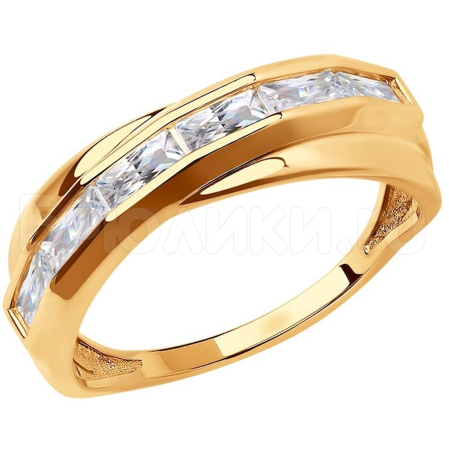 Кольцо из золота с фианитами 018968